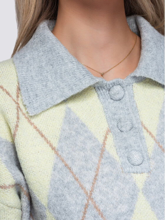 Ombre Ombre Svetr OW-SW-E0030 Šedá Relaxed Fit