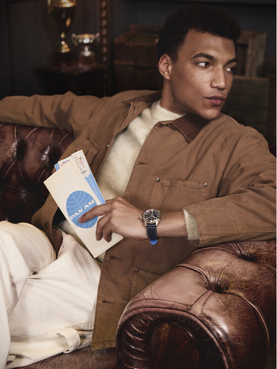 Timex Timex Pulkstenis Timex x Pan Am® Waterbury Ace  TW2Y38800 Tumši zils