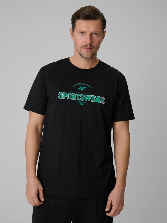 4F 4F T-Shirt SPORTS CLUB Czarny Regular Fit