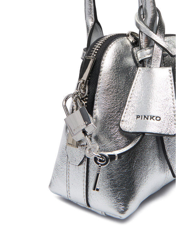 PINKO PINKO Handtasche Bowling Bag Zip Mini AI 25-26 PLTT 105333 A0QO Silberfarben