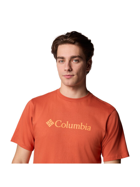 Columbia Columbia T-Shirt Columbia CSC Basic Logo SS Tee Pomarańczowy Regular Fit