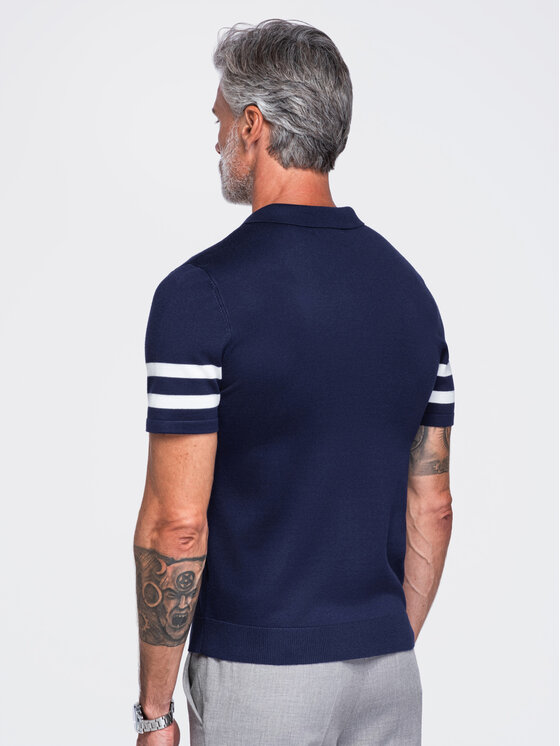 Ombre Ombre Polo OM-POSS-0177 Biały Regular Fit