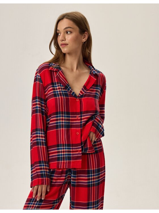 Esotiq Esotiq Piżama 42302 Czerwony Regular Fit