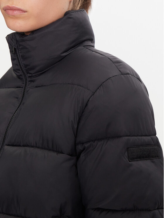 Napapijri Napapijri Žieminė striukė A-Box Logo NP0A4HZ1 Juoda Loose Fit