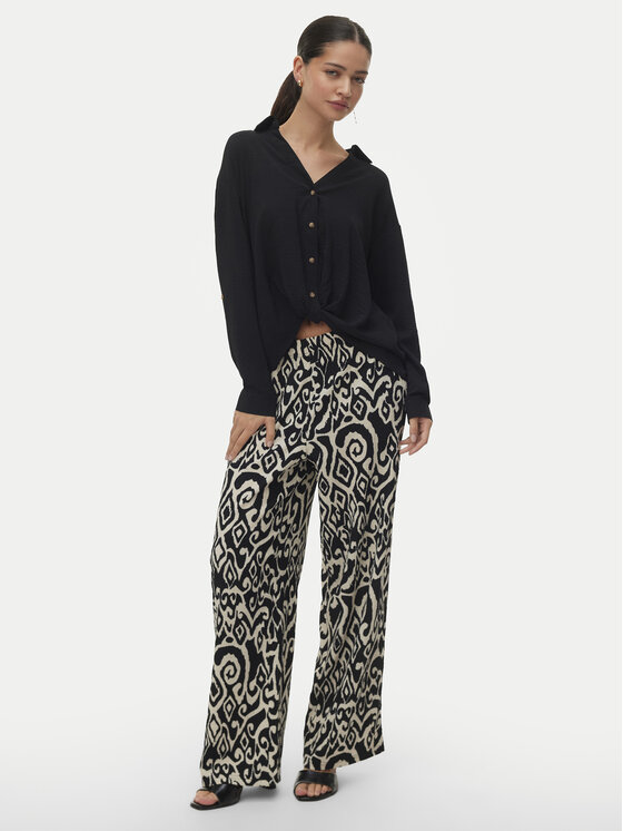 Vero Moda Vero Moda Hlače iz tkanine Friga 10339389 Bež Wide Leg