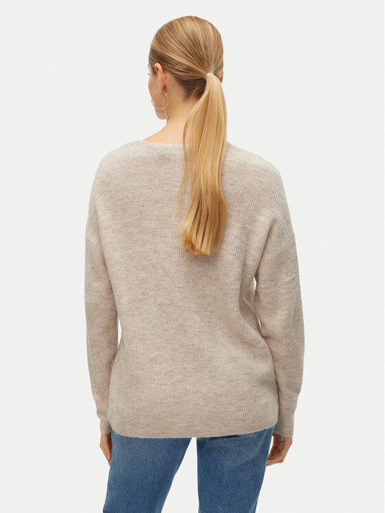 Vero Moda Vero Moda Džemper Crewlefile 10233357 Bež Loose Fit