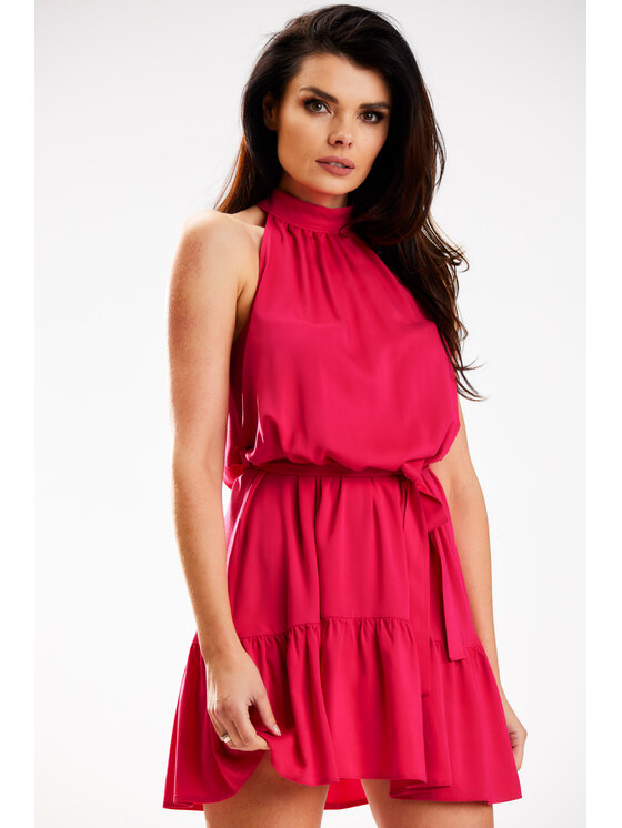 Awama Awama Sukienka letnia A580 Fioletowy Basic Fit