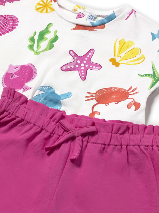 Mayoral Mayoral Completo T-shirt, top e pantaloncini 1232 Rosa Regular Fit