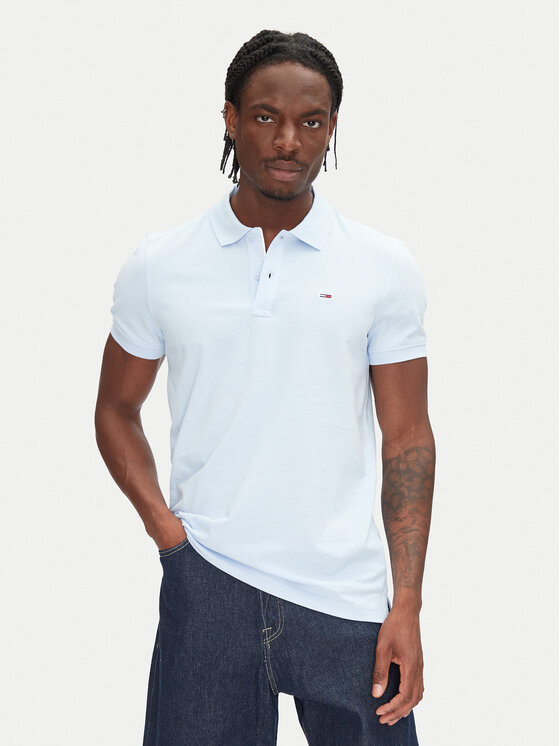 Tommy Jeans Tommy Jeans Polokošile DM0DM20676 Světle modrá Slim Fit