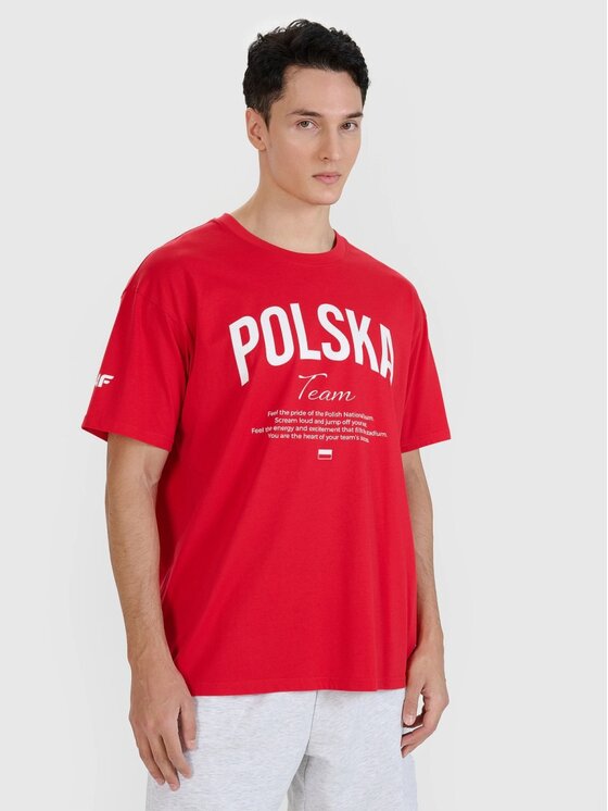 4F 4F T-shirt 4FRMM00TTSHU2949-62S Rosso Regular Fit