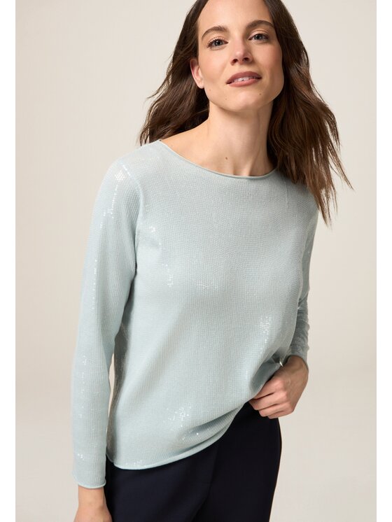 Oltre Oltre Cardigan M089J004815N015 Turchese Regular Fit
