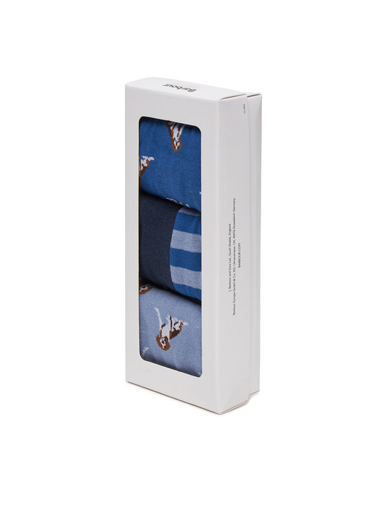 Barbour Barbour Набір 3 пар високих чоловічих шкарпеток Beagle Dog MGS0070BL71 Голубий
