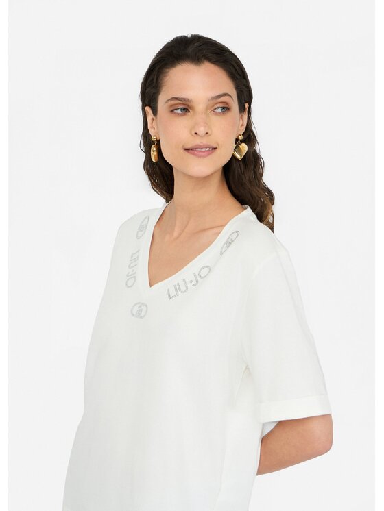 Liu Jo Liu Jo T-shirt TF5143JS003M9740 Bianco Regular Fit
