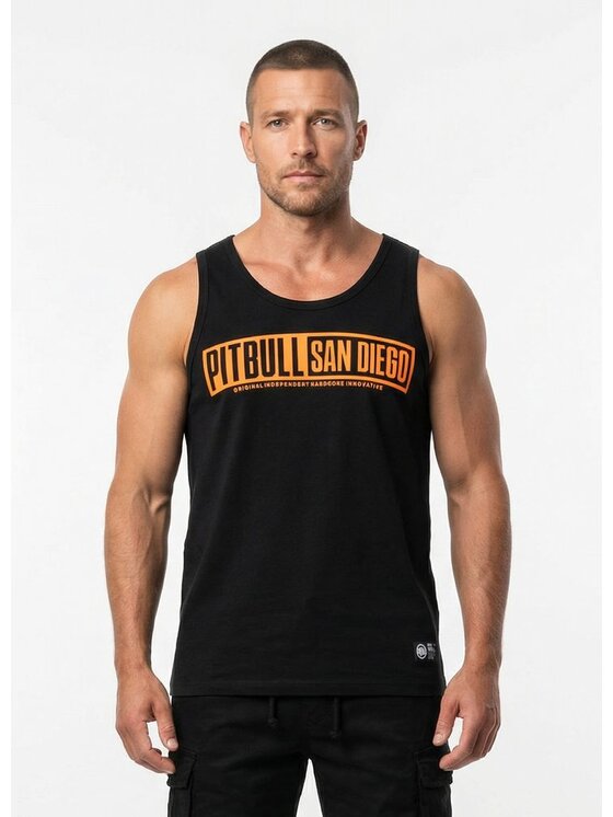 PITBULL PITBULL Tank top EIGHTY NINE DOG Czarny Regular Fit