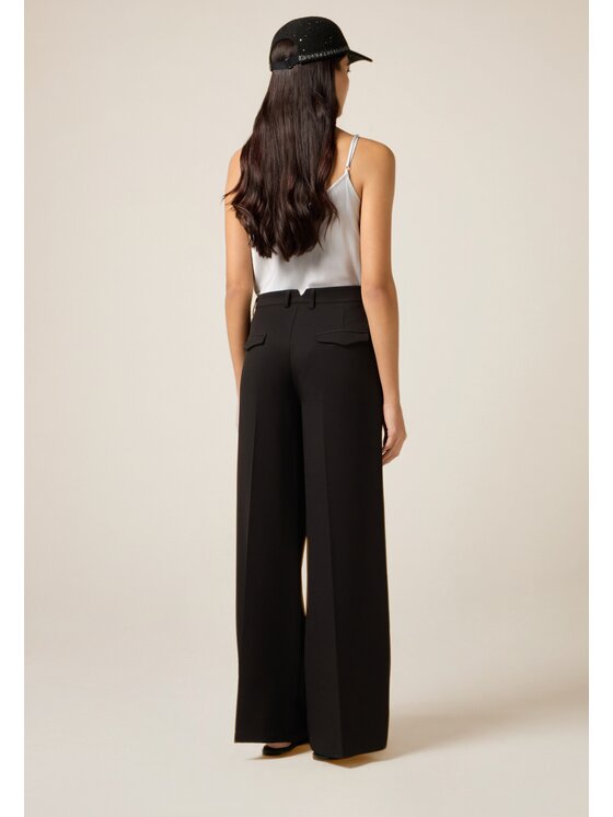 Oltre Oltre Spodnie materiałowe P01XR009262N033 Czarny Baggy Fit