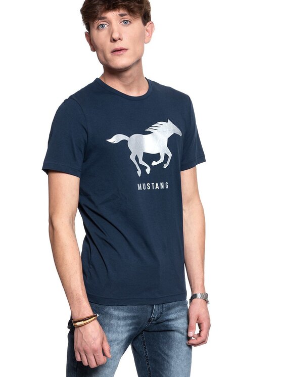 Mustang Mustang T-shirt PRINT TEE Blu Regular Fit