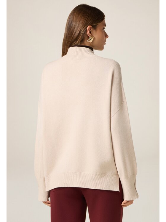 Oltre Oltre Cardigan M040E002026N021 Écru Regular Fit