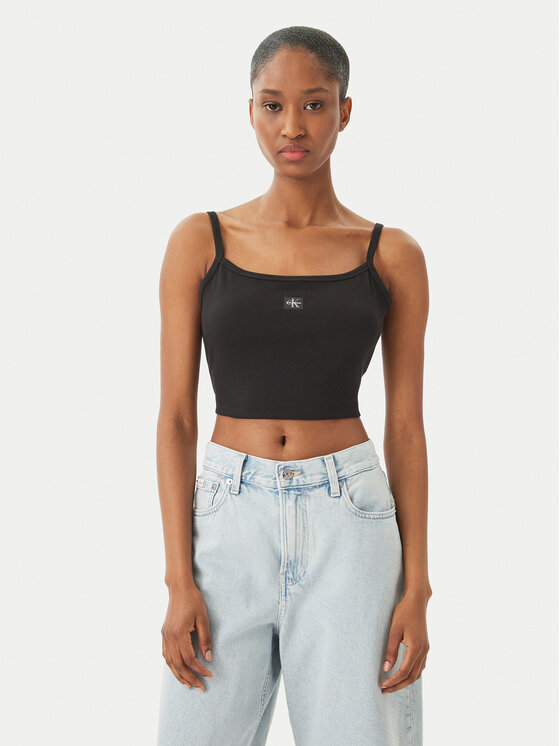 Calvin Klein Jeans Top LV047F221G Negru Slim Fit