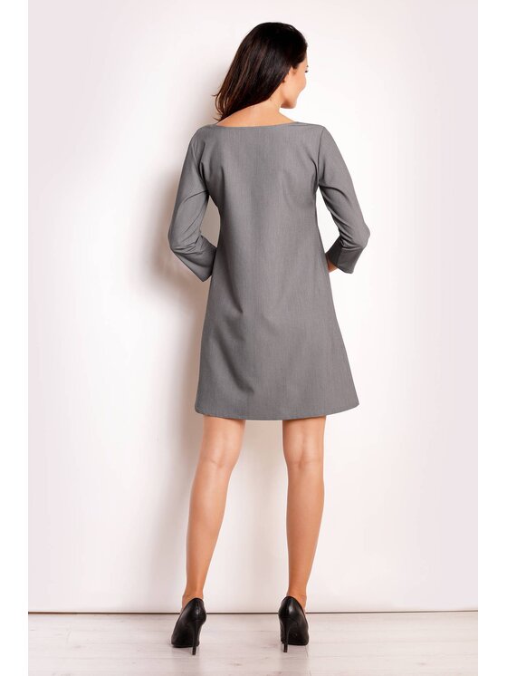 Infinite You Infinite You Sukienka codzienna M111 Szary Basic Fit