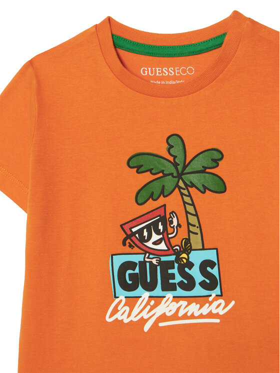 Guess Guess T-Shirt N6GI12 K8HM4 Oranžová Regular Fit