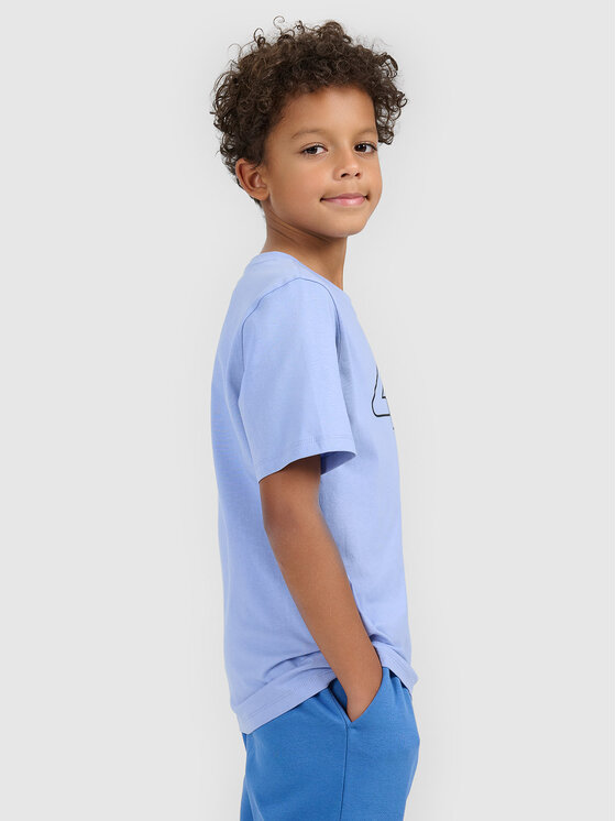 4F 4F T-Shirt BASIC+ Niebieski Regular Fit