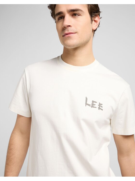 Lee Lee T-shirt RELAXED GRAPHIC TEE Bianco Relaxed Fit