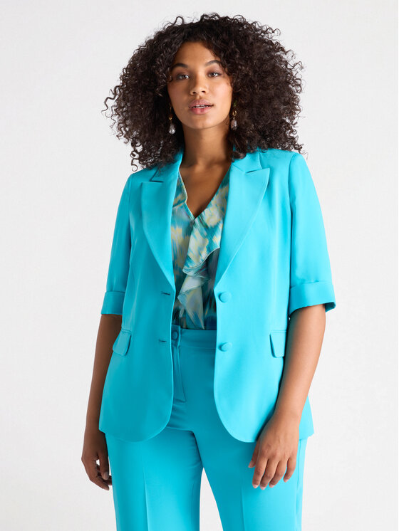 Fiorella Rubino Fiorella Rubino Giacca outdoor Q508T000187N014 Turchese Regular Fit