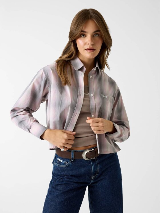 Guess Guess Bluzka 183545 Szary Classic Fit