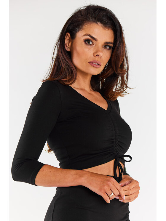 Infinite You Infinite You Bluzka M304 Czarny Basic Fit