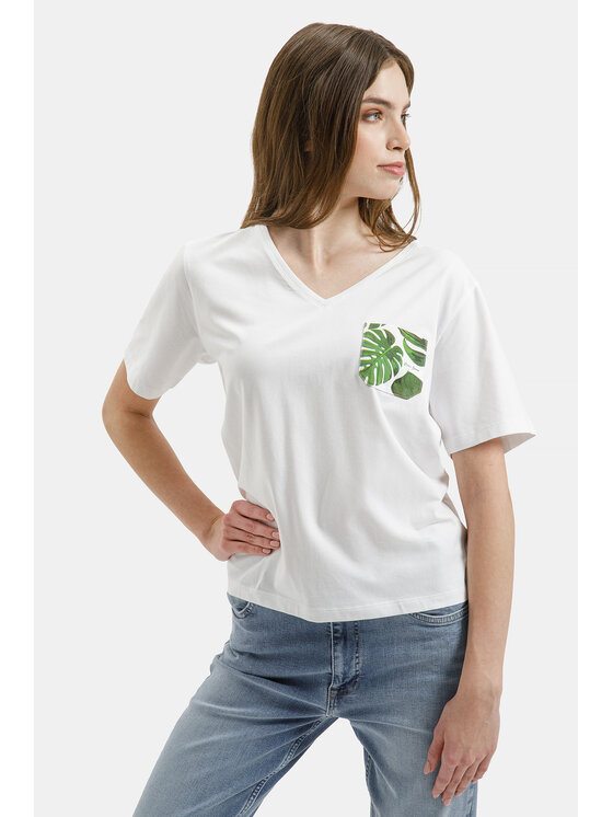 Cross Jeans Cross Jeans T-Shirt 56268-008 Biały