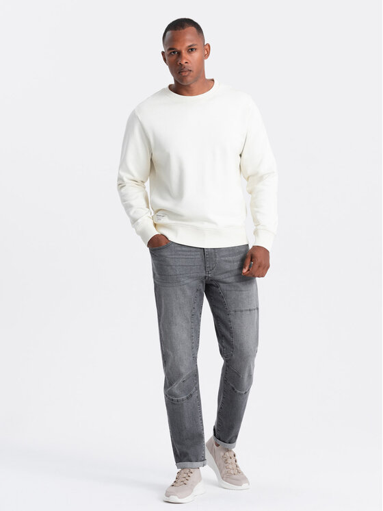 Ombre Ombre Jeansy OM-PADP-0161 Szary Slim Fit