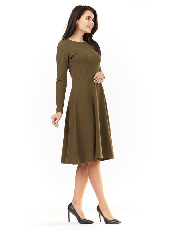 Awama Awama Sukienka codzienna L060 Khaki Basic Fit