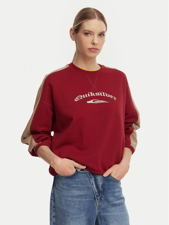 Quiksilver Quiksilver Sweatshirt Mercury Block EQWFT03202 Rot Boxy Fit