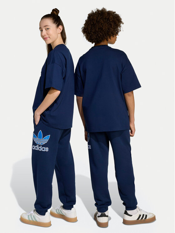adidas adidas Donji dio trenerke Big Logo Execution JV8577 Tamnoplava Loose Fit