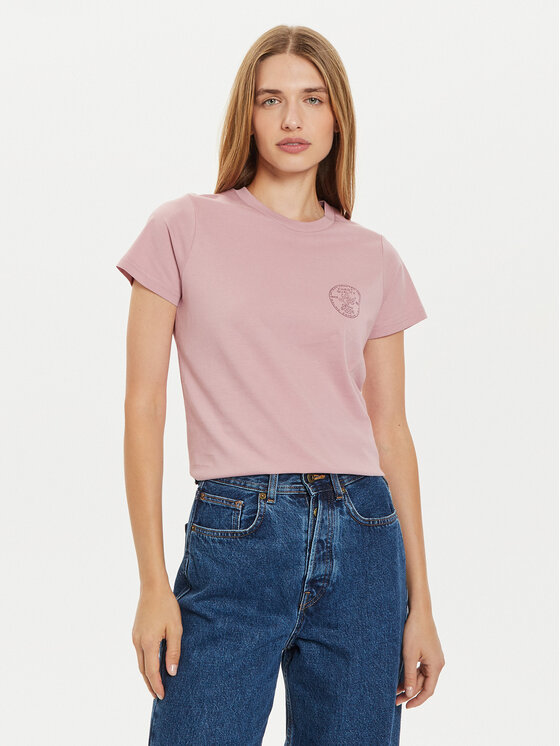 Lee T-krekls Small Logo 112355197 Rozā Regular Fit