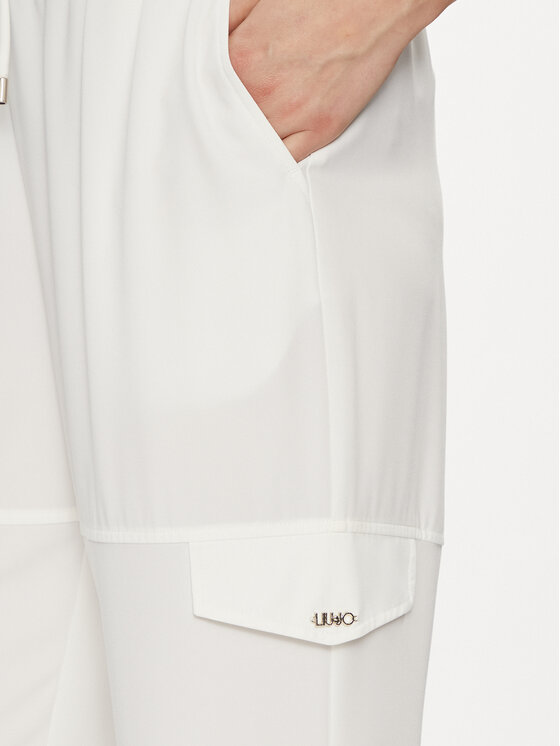 Liu Jo Liu Jo Spodnie materiałowe TA4059 T3784 Écru Relaxed Fit