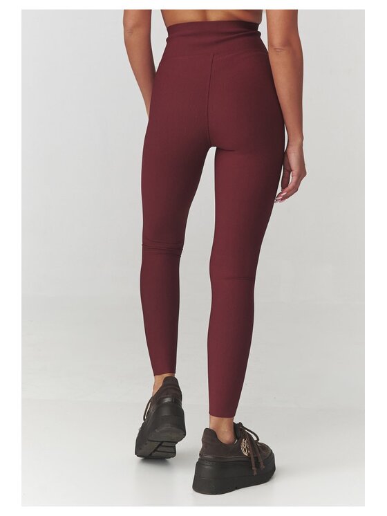 Makadamia Makadamia Legginsy C30 Bordowy A-Line Fit