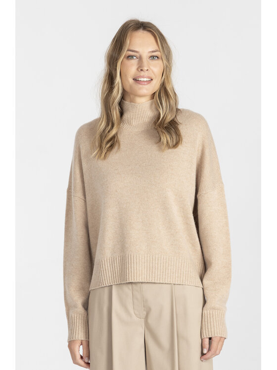 Deni Cler Milano Deni Cler Milano Sweter T-DC-S455-E5-90-13-1 Beżowy Loose Fit