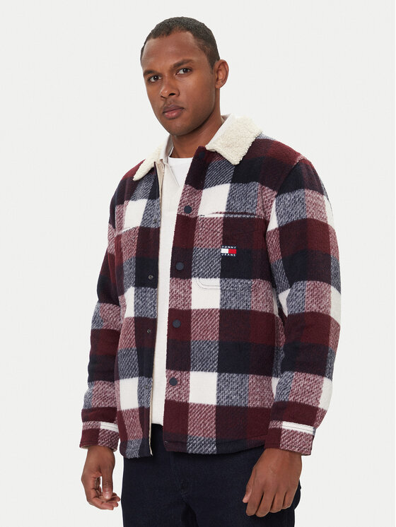 Tommy Jeans Tommy Jeans Prehodna jakna Check Teddy DM0DM22010 Pisana Regular Fit