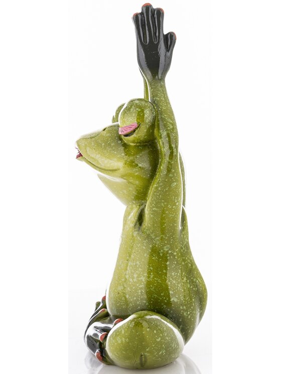 MIAhome MIAhome Figurka żaba joginka 20x15x7 cm Zielony