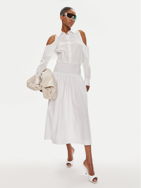 PINKO Pinko Rochie tip cămașă Hazzard 103630 A1X8 Alb Regular Fit