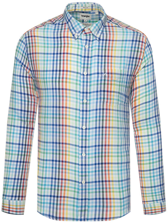 Wrangler Wrangler Koszula Bdown W5A3OR989 112130033 Kolorowy Regular Fit