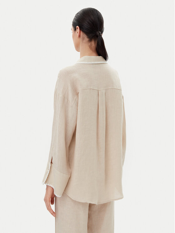 ICONA ICONA Košile RP5LE003 Béžová Relaxed Fit