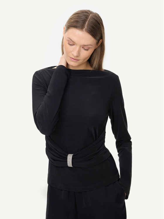 KMX KMX Bluzka 505180007 Czarny Fitted Fit