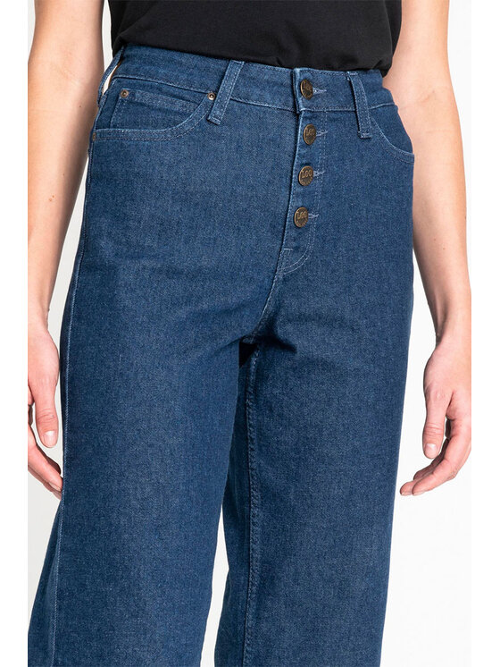 Lee Lee Jeansy WIDE LEG Niebieski Loose Fit