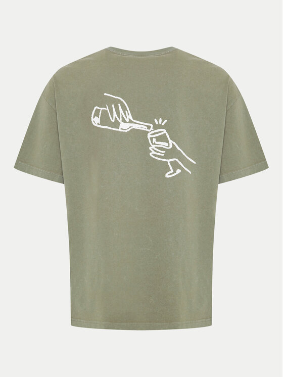 Solid Solid T-Shirt Ismail 21108240 Πράσινο Regular Fit