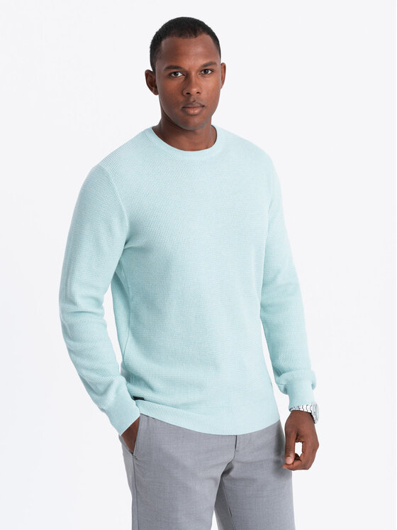 Ombre Ombre Sweter OM-SWSW-0142 Zielony Regular Fit