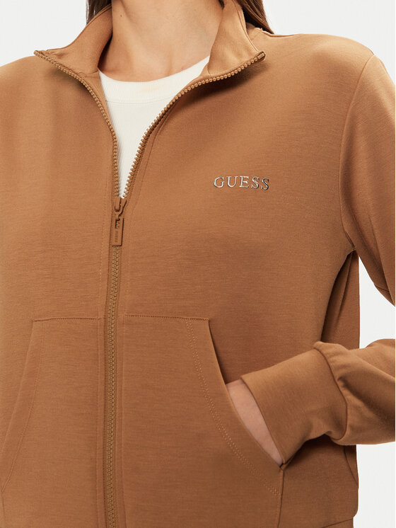 Guess Guess Bluză V5RQ17 KCOB2 Maro Regular Fit