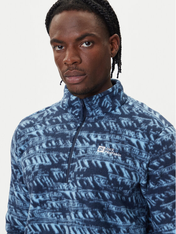 Jack Wolfskin Fleecová mikina Big Sky A65447 Tmavomodrá Relaxed