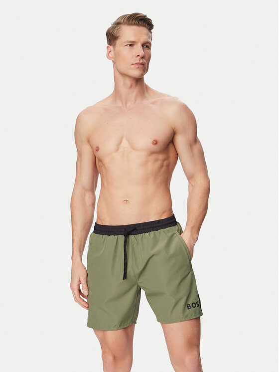 BOSS BOSS Plavecké šortky Starfish 50514429 Tmavě zelená Regular Fit